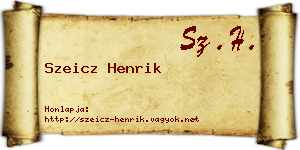 Szeicz Henrik névjegykártya